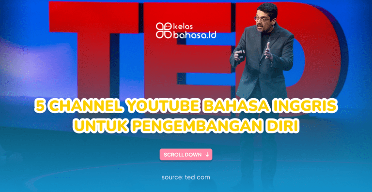 Ilustrasi channerl video pembelajaran Bahasa Inggris di Youtube