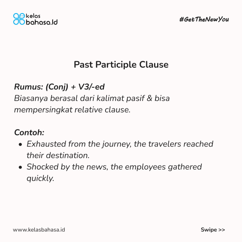 ILustrasi Penggunaan Participle Clauses, Biar Kalimatmu Lebih Ringkas! Ilustrasi Penggunaan Participle Clauses, Biar Kalimatmu Lebih Ringkas!