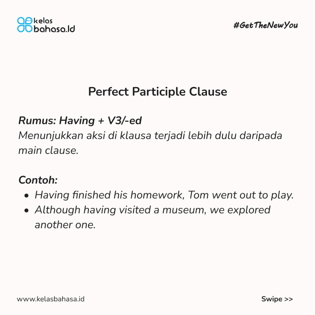 ILustrasi Penggunaan Participle Clauses, Biar Kalimatmu Lebih Ringkas! Ilustrasi Penggunaan Participle Clauses, Biar Kalimatmu Lebih Ringkas!