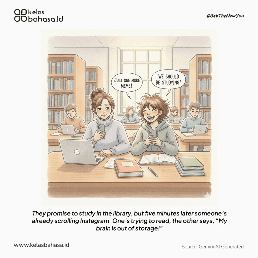 ILustrasi Contoh Percakapan Bahasa Inggris 2 orang di Kampus Ilustrasi Contoh Percakapan Bahasa Inggris 2 orang di Kampus