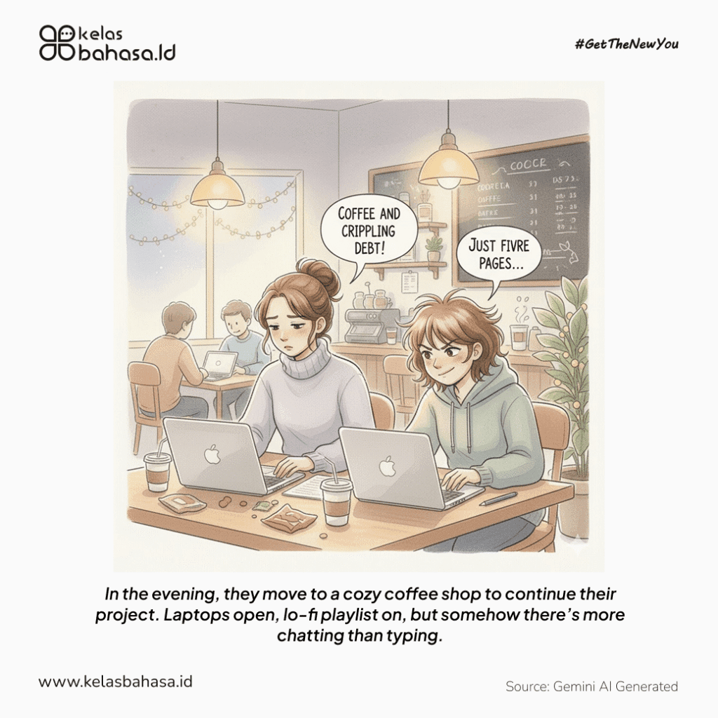 ILustrasi Contoh Percakapan Bahasa Inggris 2 orang di Kampus Ilustrasi Contoh Percakapan Bahasa Inggris 2 orang di Kampus