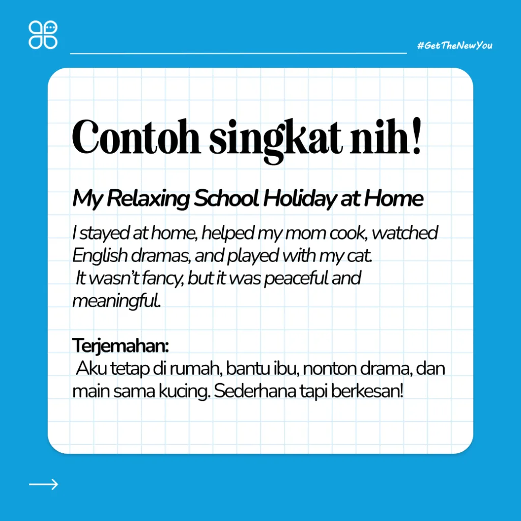 ILustrasi 3 Cerita Liburan Sekolah dalam Bahasa Inggris dan Terjemahan Ilustrasi Cerita Liburan Sekolah dalam Bahasa Inggris