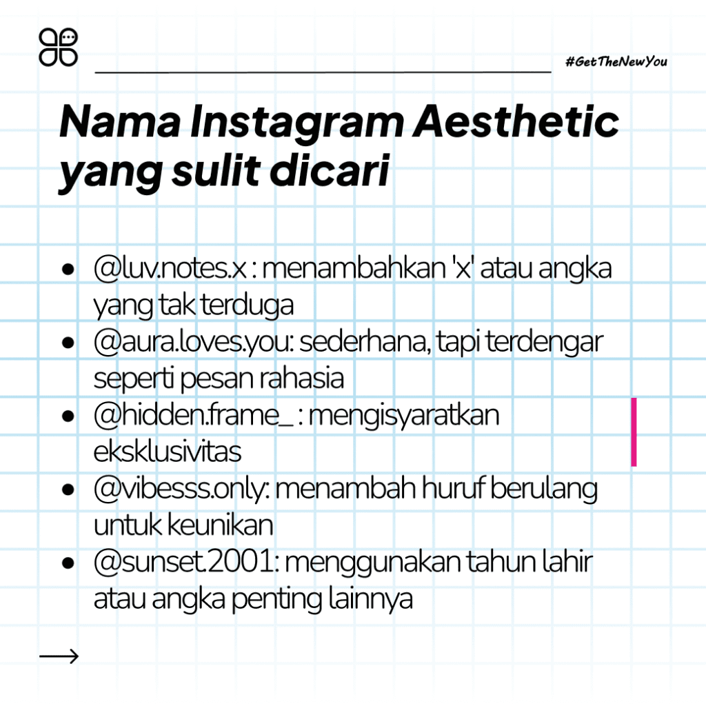 ILustrasi Rekomendasi Nama Instagram Aesthetic yang Bakal Bikin Akun Kamu Makin Keren! ilustrasi Nama Instagram Aesthetic