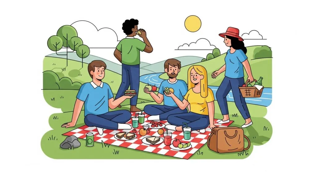 Ilustrasi We can stop here for lunch