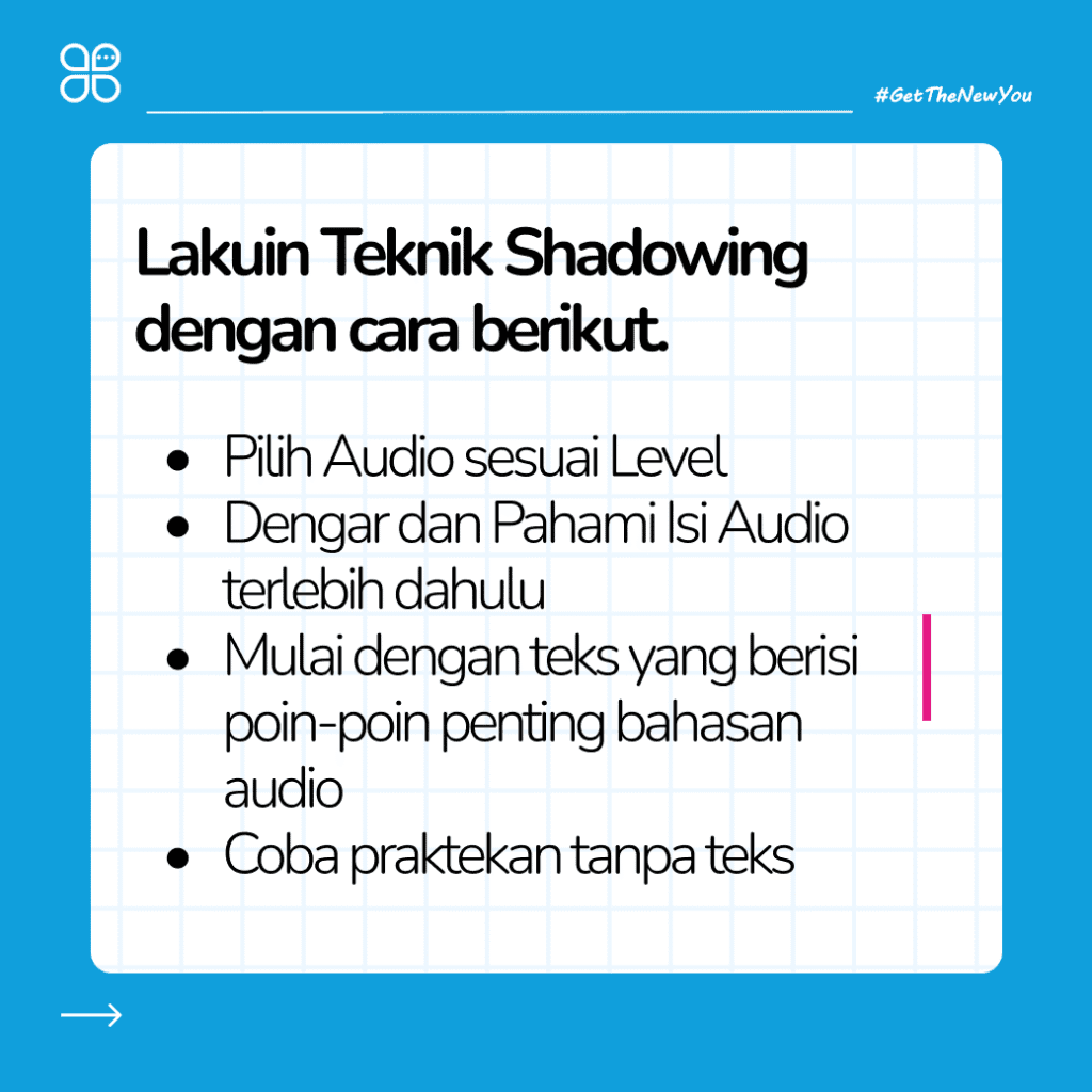 ilustrasi teknik shadowing bahasa inggris