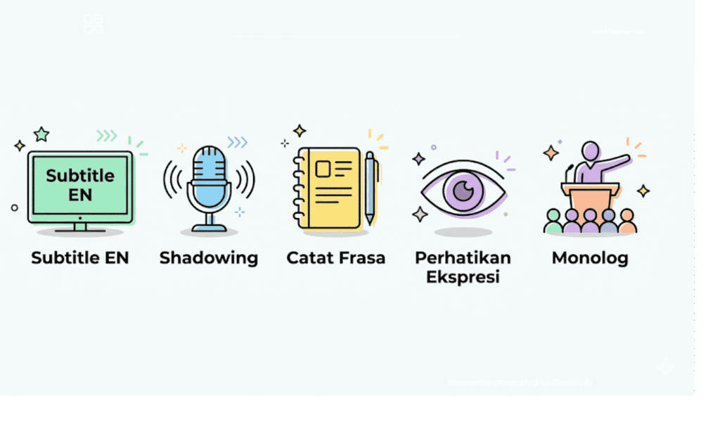 ilustrasi Cara Belajar Speaking dari Menonton Film Bahasa Inggris