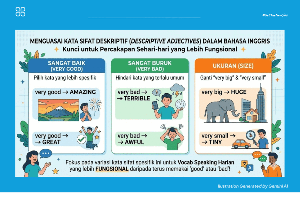 ilustrasi vocabulary untuk speaking bahasa inggris sehari-hari