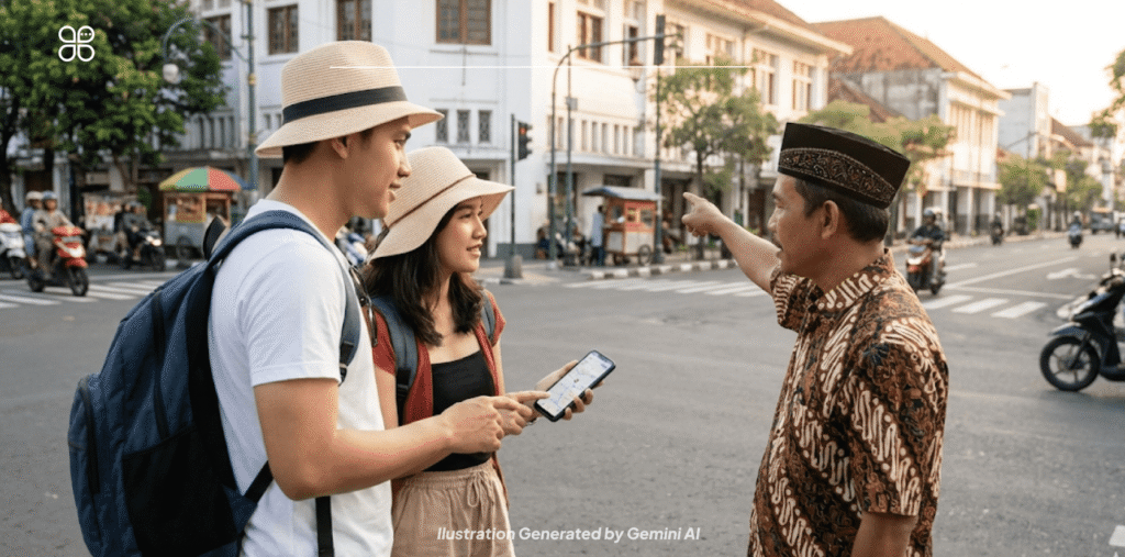 ilustrasi useful phrases untuk traveling: speaking bahasa inggris praktis