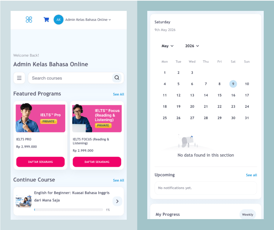 Belajar bahasa Inggris online mobile friendly